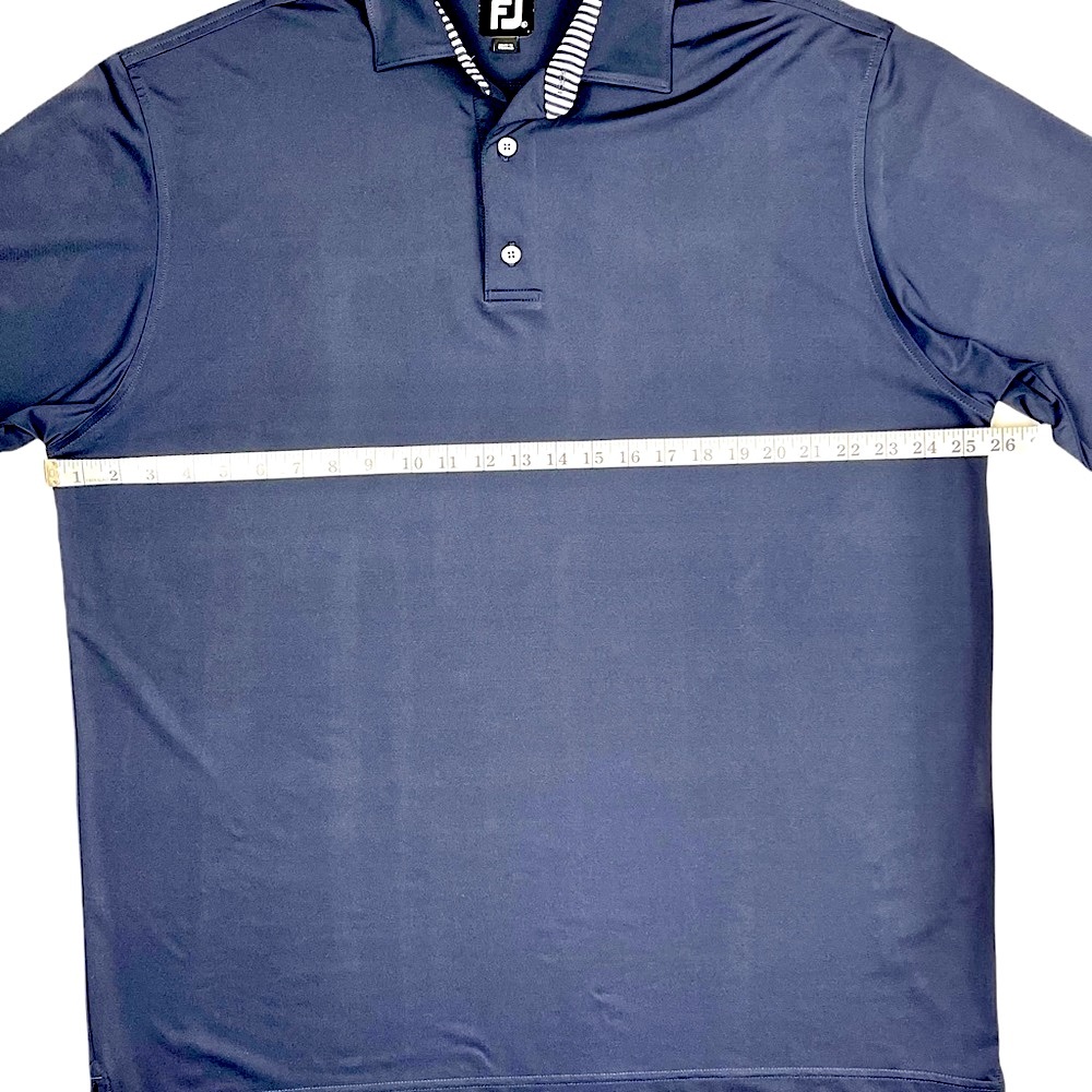 Footjoy Men’s Navy Cider Ridge Golf Club Solid Lisle Self Collar Pro Dry Polo XL - Picture 6 of 10